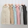 Herbst und Winter neue Mode Kapuzenweste mittellang leicht Damen Reißverschluss Daunenweste Weste warm Trend
