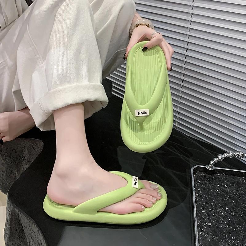 Mode Damen Hausschuhe 2025 Heißverkaufende Indoor Einfarbig Zehensteg Hausschuhe Outdoor Modische Lässige Bequeme Damen Sandalen