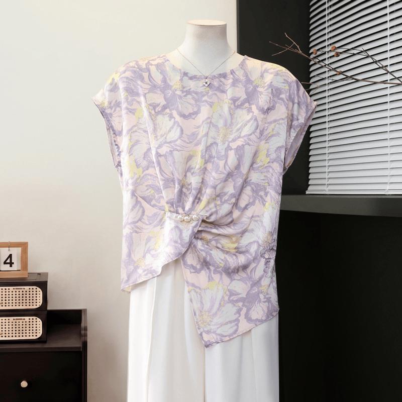 Yuzhaolin Women s Irregular Hem Summer T-Shirt XL