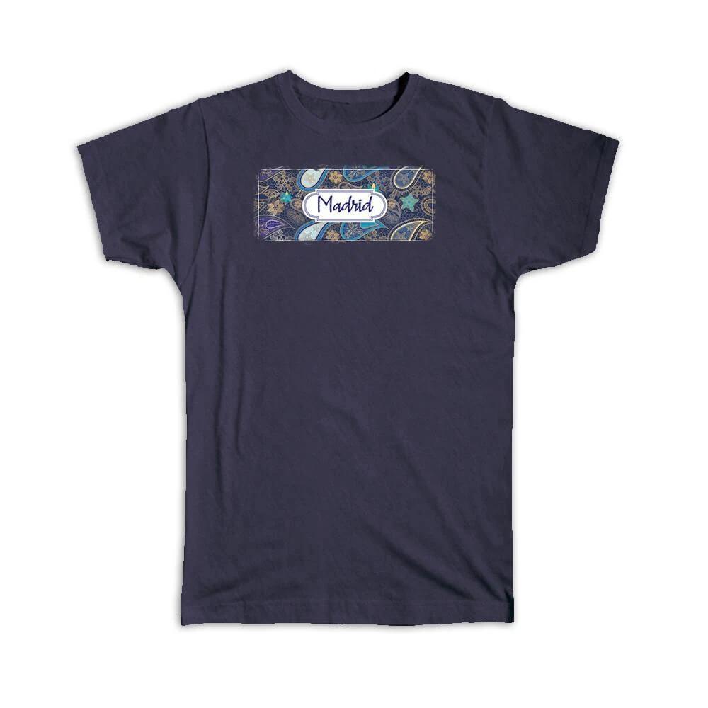 Gift T-Shirt : Madrid Spain Paisley Souvenir Tourism 4XL