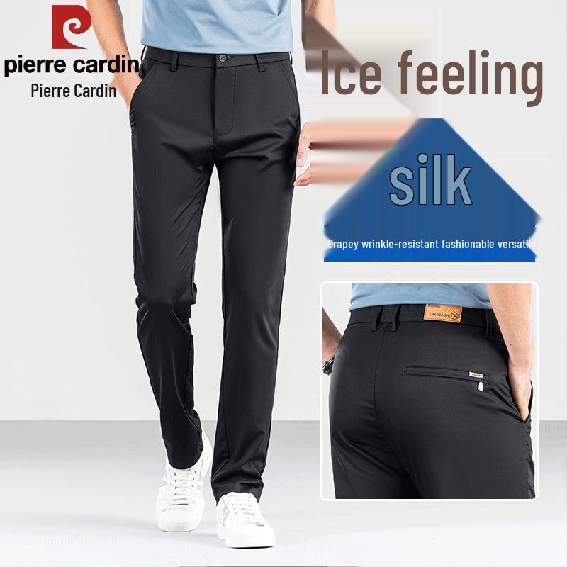 Pierre Cardin Men's Summer Cooling Silk Blend Straight Leg Pants