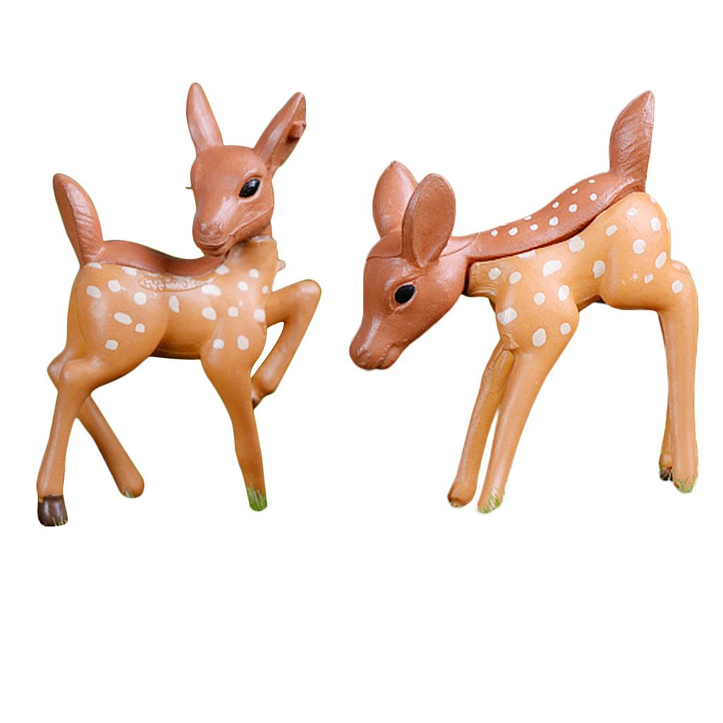Deer Animal Plant Fairy Garden Miniature Landscape Crafts Decor Ornament