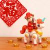 Electric God of Wealth Toy with Music LED Light Cartoon Riding Horse Fortune God Toy with Movable Joints Spring Festival New Year Gift