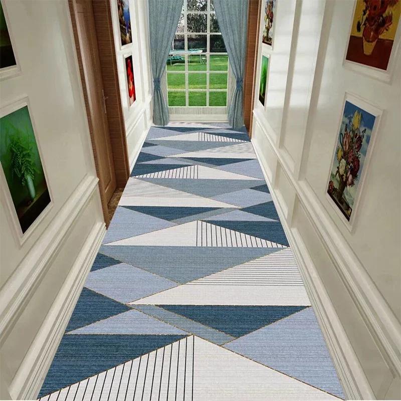 

Современная скандинавская вилла длинный ковер-дорожка для декора коридора прихожей, нескользящие ковры, гостиница, гостиная, дверной проем, моющийся придверный коврик 160*200cm