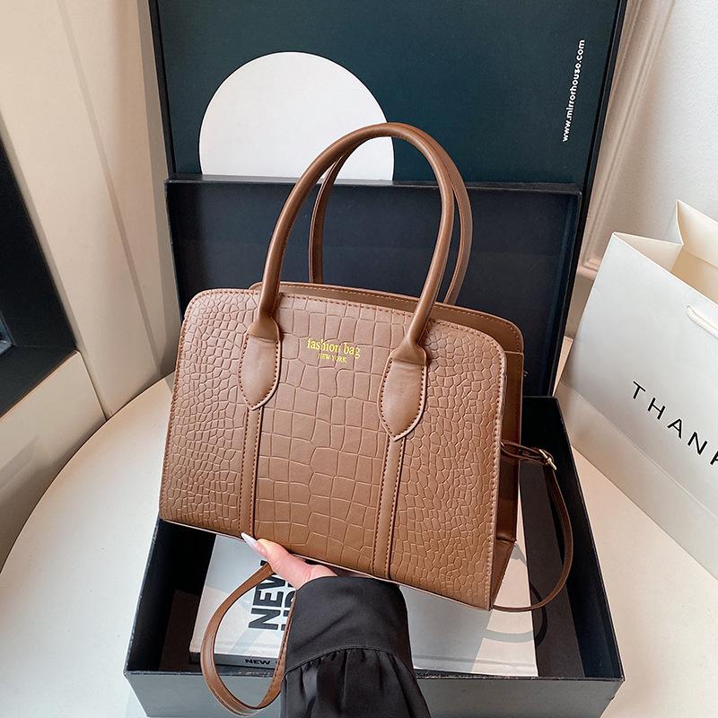 Faux-Leder-Tragetasche für Damen, Koreanischer Stil Achseltasche, Geräumige Pendler-Schulterhandtasche