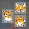 Corgi Car Sticker Cartoon Dog Vinyl Waterproof Decal for Electric Car Motorcycle Window Body Helmet Bumper SUV Auto Decor