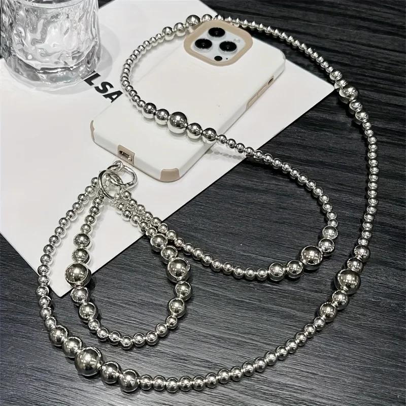 

Elegant Electroplated Phone Chain, Fashionable Crossbody Bag Strap, Universal Neck Hanging Dual Chains, Stylish Mobile Accessory