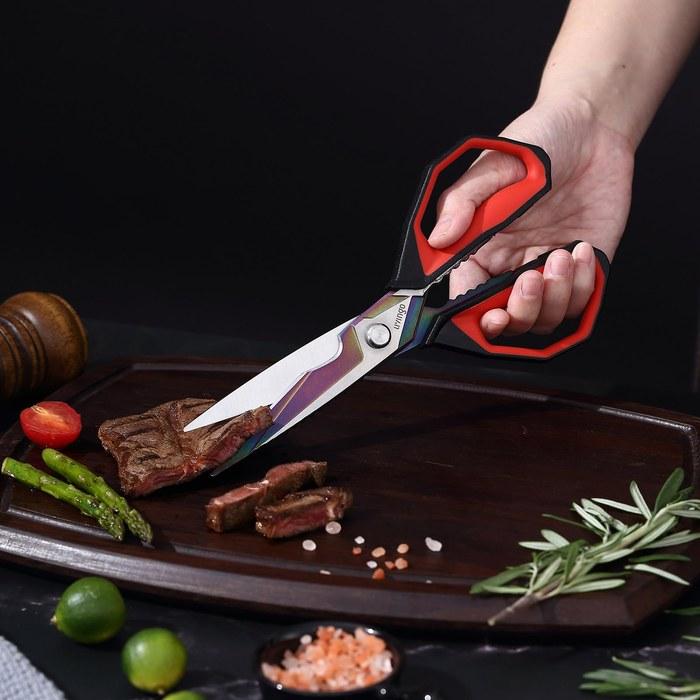LIVINGO Kitchen Scissors 228mm Forged Stainless Steel Serrated Blade Soft Grip