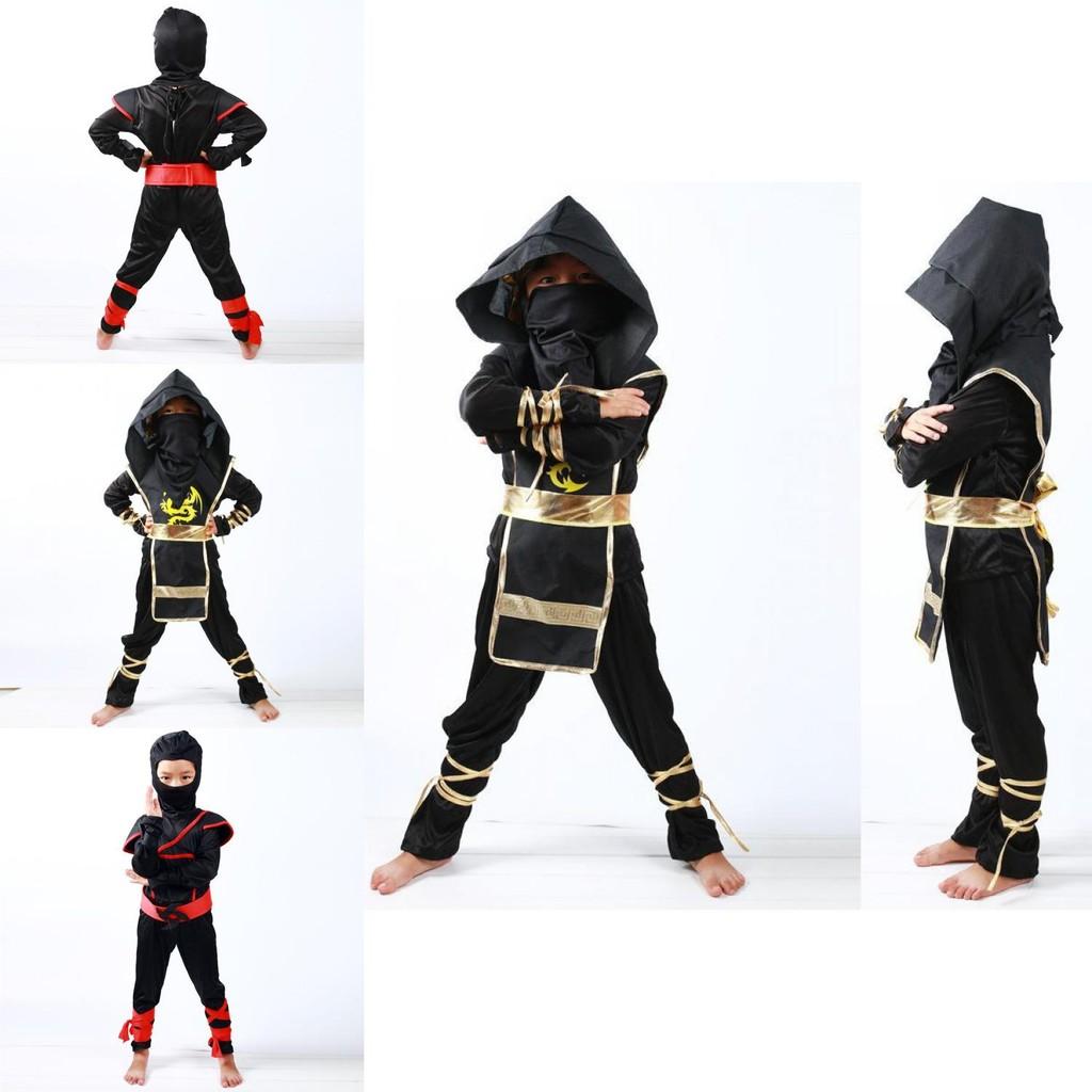 Comfortable And Breathable Boys Kids Ninja Assassin Costume With Adjustable Features