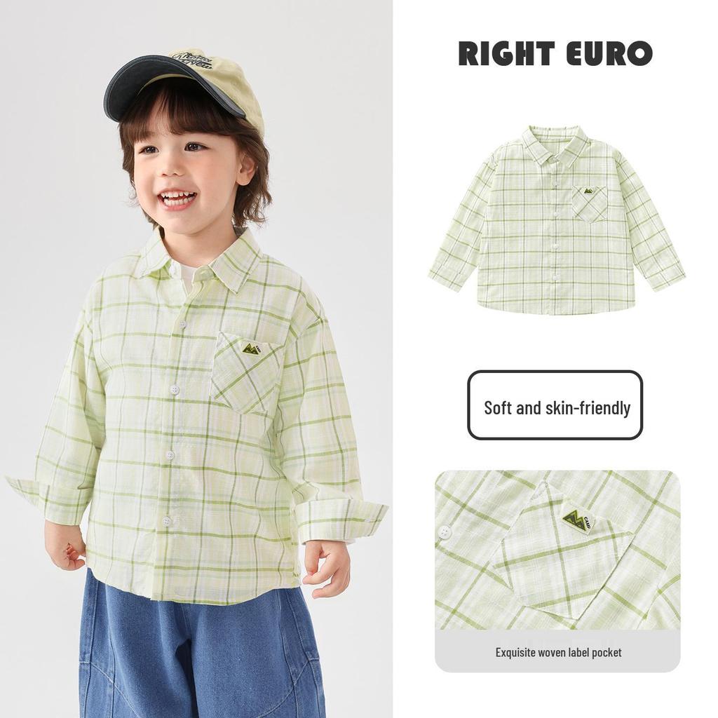 Right European Boys' Denim Shirt Jacket - New Spring/Autumn 2026 Style Trendy Kids' Clothing