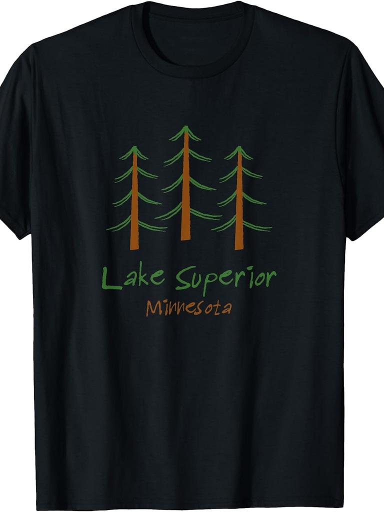 Unisex T-shirt Lake Superior - Minnesota - Minimalist Trees - Stylish T-Shirt