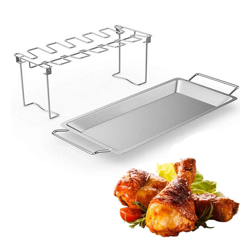 

ZISIZ Outdoor Picnic BBQ Grill Rack with Chicken Leg Holder