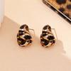 Leopard Print Spiral Stud Earrings Niche Design Earrings Elegant Retro Ear Jewelry