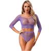 Sexy Women Lingerie Fishnet Top Briefs Set See Through Bikini Cover Couples Role Play Costume Tempting Outfit