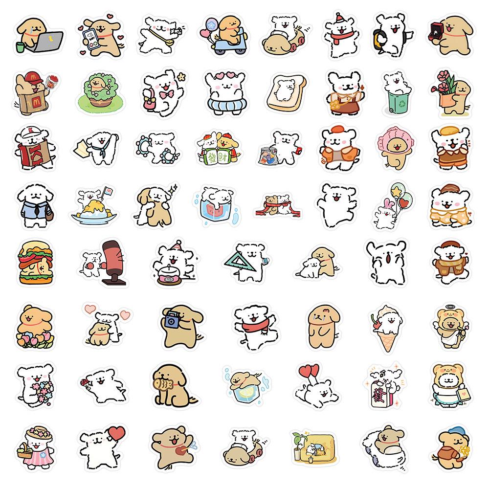 Puppy Stickers Set: 60/120 Matte Waterproof Cartoon Stickers for Journals, DIY Crafts