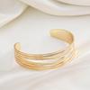European & American Minimalist Multi-Layer Open Bracelet: Retro Cross-Design, Light Luxury, High-End Fashion Bangle for Women