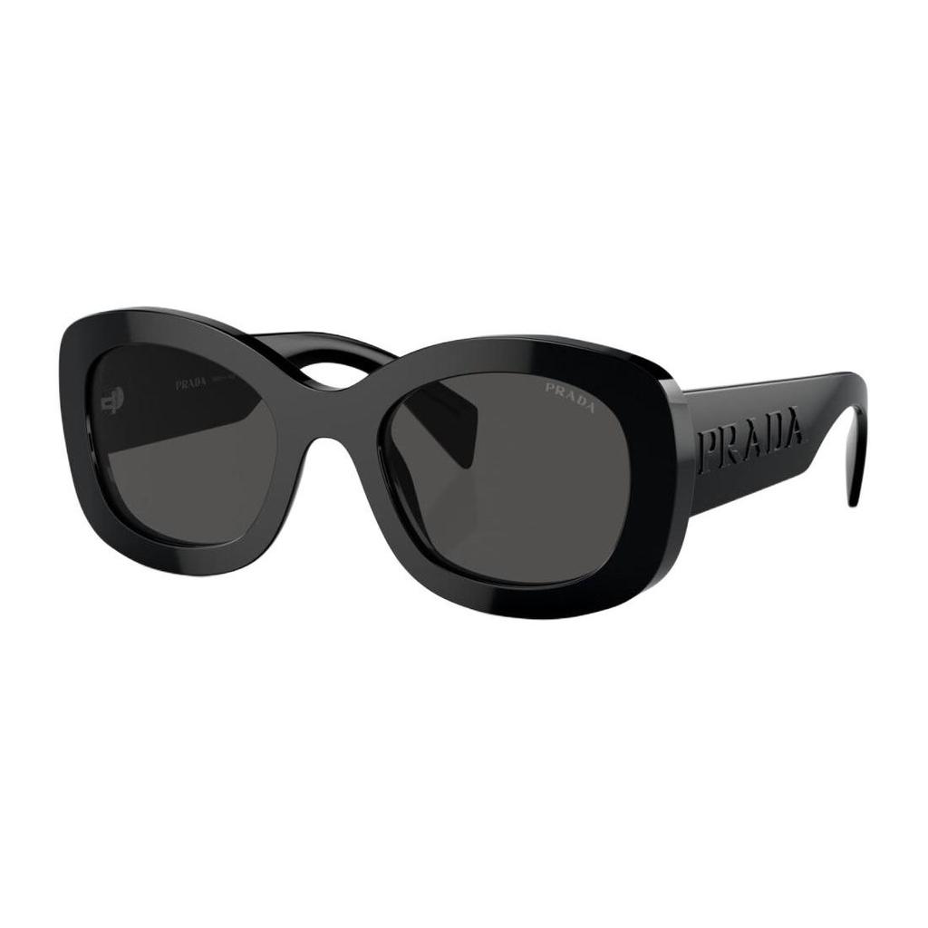 Prada Oval Sunglasses With Logo Acetate Women sunglasses Black PRA13S1AB5S0