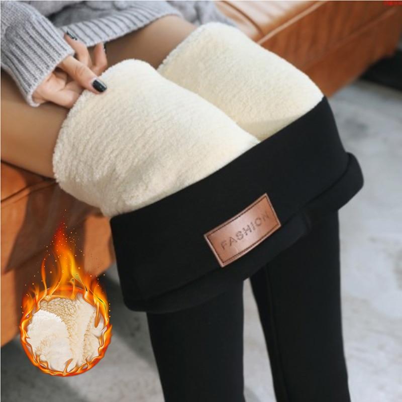 Winter Frauen Legging Samt Warm Halten Hight Taille Legging Casual Fleece Gefüttert Stretchy Komfortable Plus Größe Weibliche Thermische Hose
