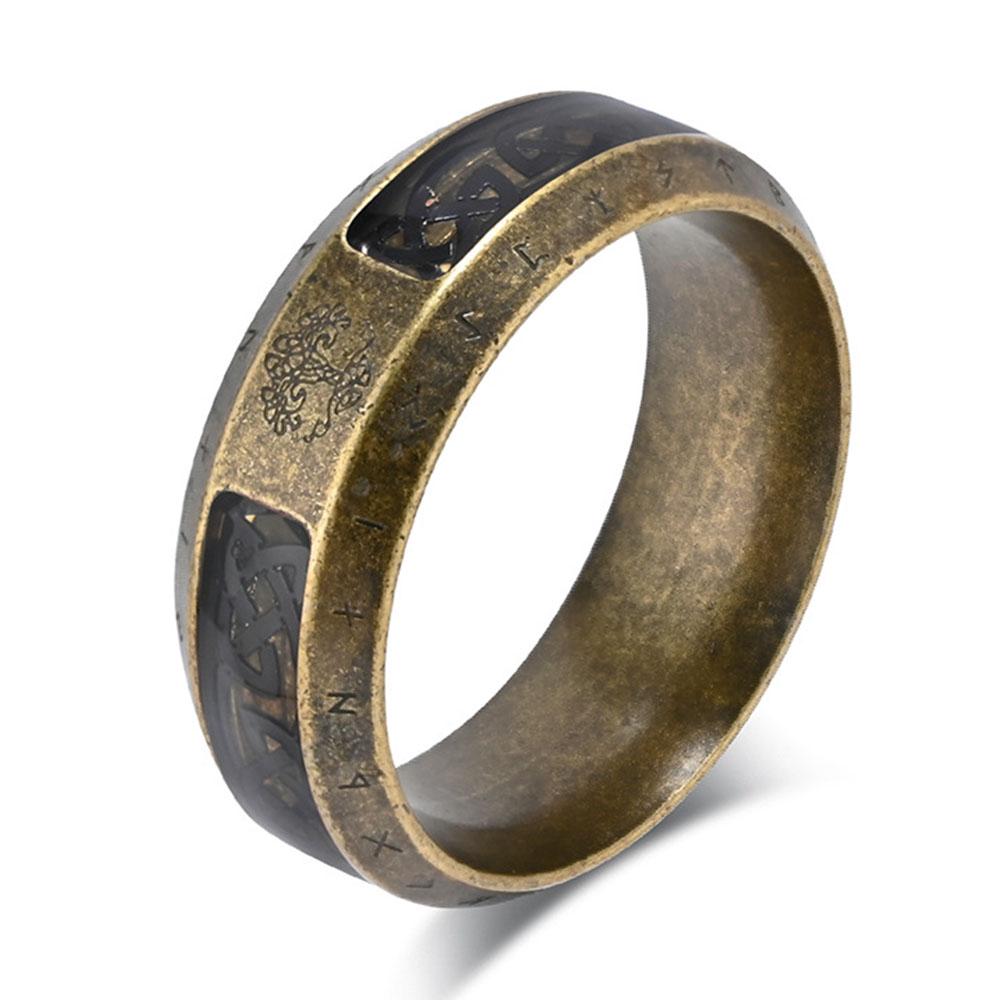Vintage Nordic Stainless Steel Ring Rings Tree Of Life Eternal Knot Men And Women Hand Jewelry