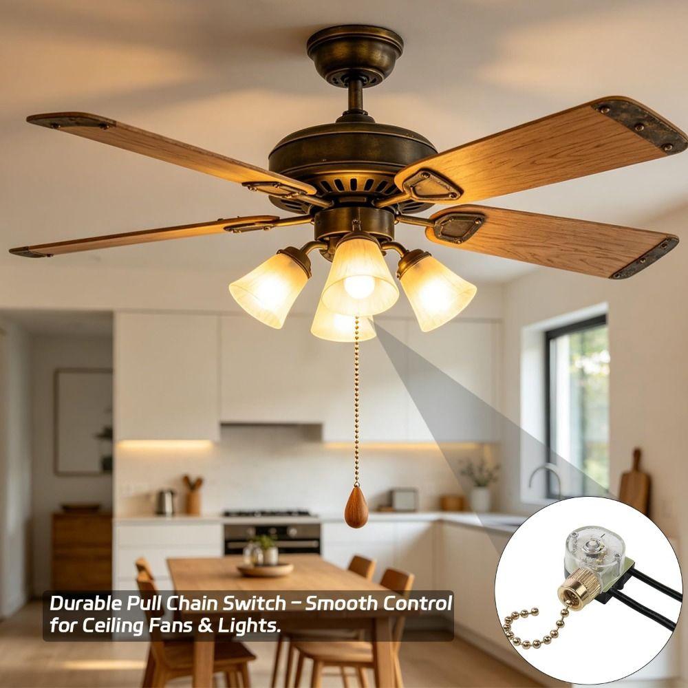 250V 3A 125V 6A Ceiling Fan Switch Two-Wire Pull Chain Switch Fan Light Switch Lighting Repair