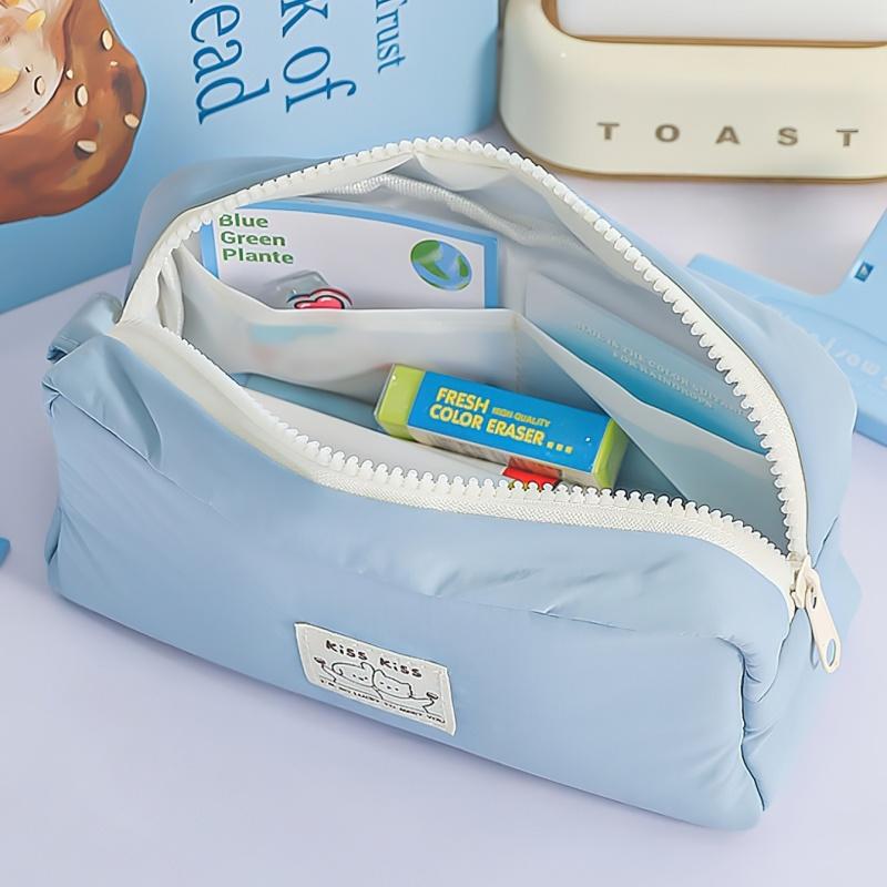 1 pz Astuccio Matite Kiss Cream Borsa Porta Penne Simpatico Cartone Animato Cane & Gatto Design Semplice Grande Capacità Pochette Portaoggetti Stile Giapponese