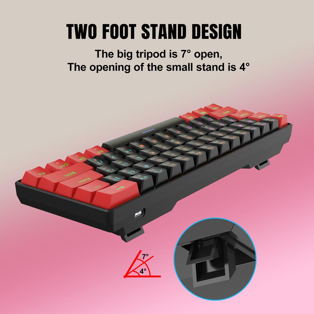 V900 RGB Mechanical Keyboard  61-key Gaming Keyboard  High-quality Blue Switches    and Compact Design  Various Lighting Modes  Ergonomic a