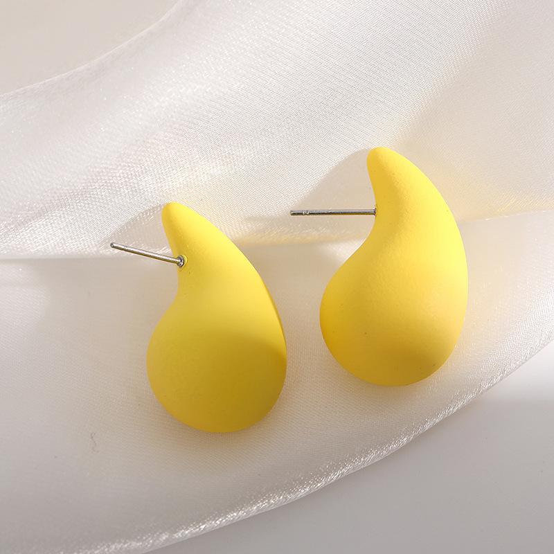 Pinkdudu Boucles d'oreilles à tige en forme de goutte d'eau minimalistes à la mode Boucles d'oreilles à tige en acrylique bonbon sucré pour femmes Bijoux Cadeaux PD1837