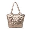 Stylish Women's Winter Tote Bag Large Capacity Fashionable Shoulder Handbag Black Silver Green Gold White