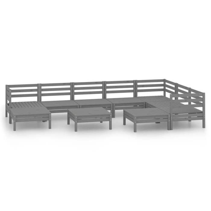 VidaXL Solid Pine Wood Garden Lounge Set 10 Pcs Outdoor Furniture Set Patio Furniture Terrace Furniture 3083031