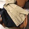 High Quality Hooded Trench Coat Drawstring Women's Short Coat Spring and Autumn Loose Women's Clothing Black New