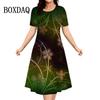 Summer New Dress, Fashion Street Style, Round Neck Short Sleeve, Women's Casual 3D Printed Dress