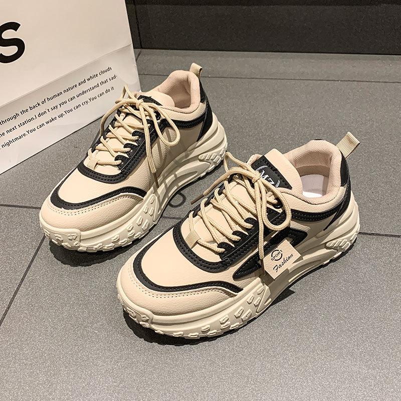 Platform White Shoes Women's 2025 New Popular Spring Leisure Sports Heightening Dad Muffin Summer Breathable Soft Bottom