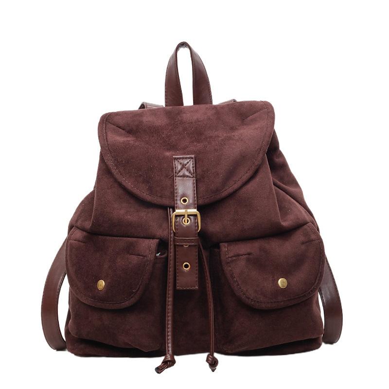 

Винтажный замшевый рюкзак женский новый для поездок на работу большой вместимости рюкзак в стиле преппи женский школьный рюкзак