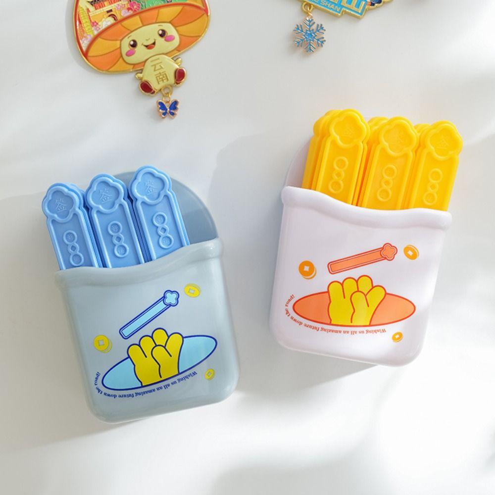 

Magnetic French Fries Ice Cube Tray 6 Grid Popsicle Box Ice Cream Mold Home Use білий