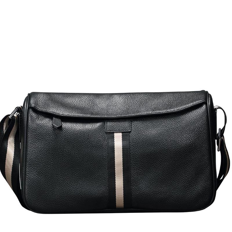 

Мужская сумка-мессенджер из натуральной кожи, повседневная, через плечо, из коровьей кожи, простая мужская сумка, модная сумка через плечо чёрный