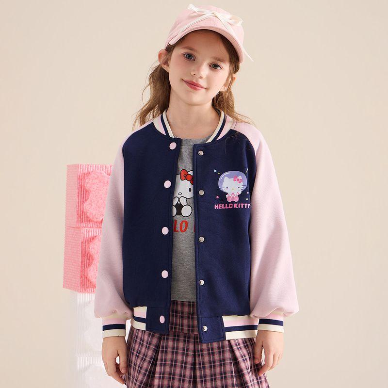 Girls' New Autumn Jacket 2024, Medium and Large Children's Clothing, 3-12 Years Old, Baby Girl's Sporty Casual Stylish Baseball Jacket
