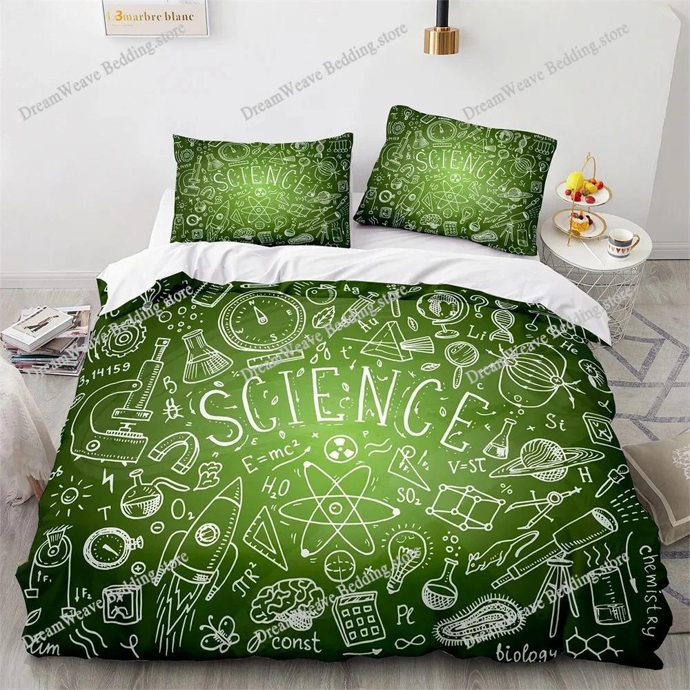 Set Nou de Lenjerie de Pat Imprimat 3D cu Formule Matematice Husa de Plapumă Cartoon Dublu Twin Full Queen King Lenjerie de Pat pentru Adult Copil Husa de Plapumă