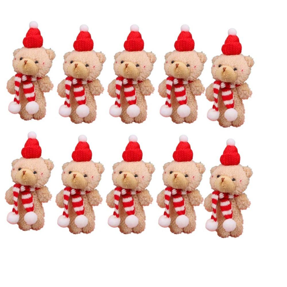 10Pcs With scarf Christmas Bear Plush Toy Cartoon Animal Bear Plush Dolls Holiday Gift