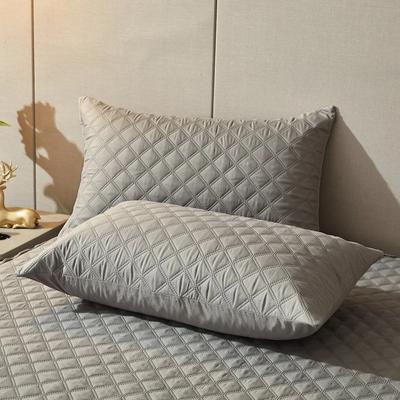 Einfarbiger, 2-teiliger, wasserdichter, gesteppter Kissenbezug, 48 x 74 cm, Kissenbezug, Anti-Milben- und antibakterielles Schlafzimmer