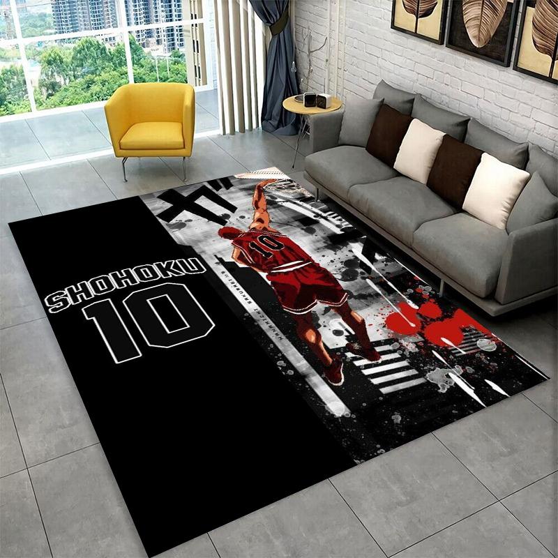 

Retro Slam Dunk Basketball Anime Cartoon Carpet Rug for Bedroom Living Room Sofa Playroom Doormat Home Decor,Area Rug Non-slip 40x60cm