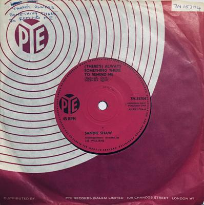 7inch Record SANDIE SHAW - (There's) Always Something There To 7N15704 Pye Records 1964 UK Pop Used