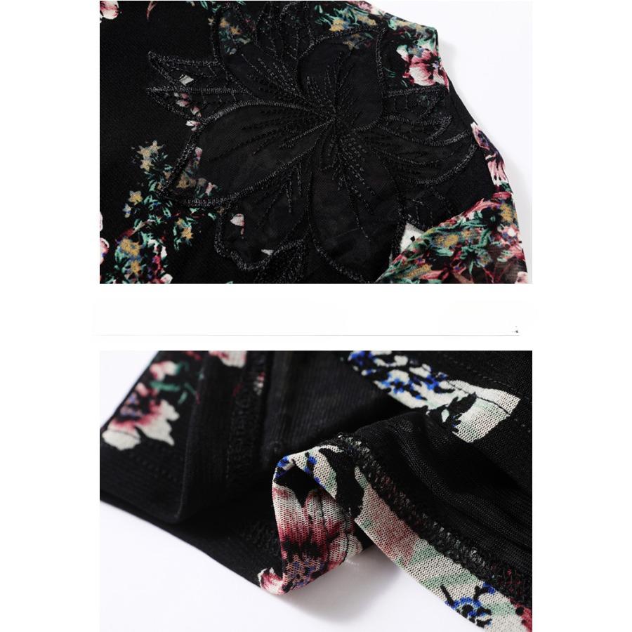 Lace Semi High Neck T-shirt for Women's Spring Summer Fashion Print Top Age Reducing Mesh Base Shirt Stylish Small Shirt T-Shirts Women’s