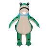 Inflatable Frog Costume for Adults Kids Funny Blow Up Frog Costume with Air Pump Frog Onesie Suit for Halloween Party