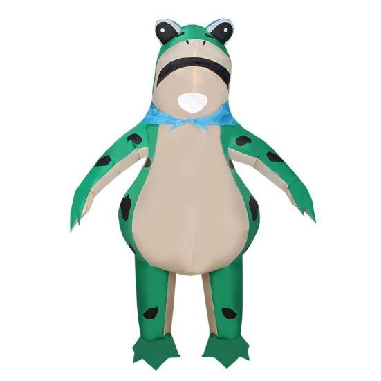 Inflatable Frog Costume for Adults Kids Funny Blow Up Frog Costume with Air Pump Frog Onesie Suit for Halloween Party