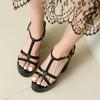 2025 Sexy Women Sandals Round Toe Ultrahigh Heel 14cm Platform Hill 4.5cm Buckle Strap Big Size 41 42 43 Dating Shoes