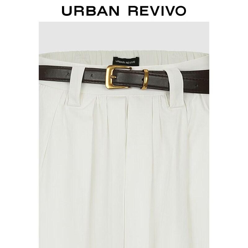 UR 2026 Women's High-Waist Pleated Belted Skirt