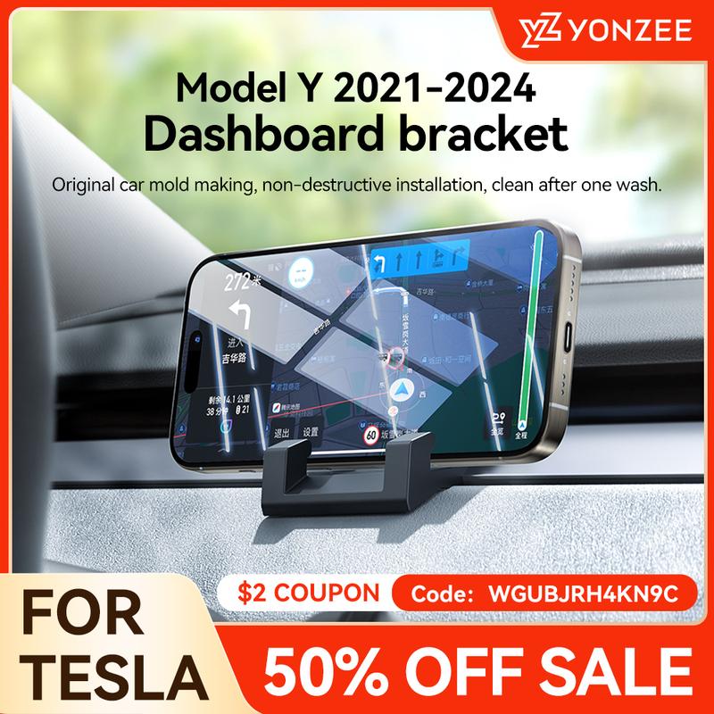YZ For Tesla Model Y -2024 Multi-function Liquid Silicone Gel Cell Phone Holder Air Outlet Bracket Car Interior Accessories