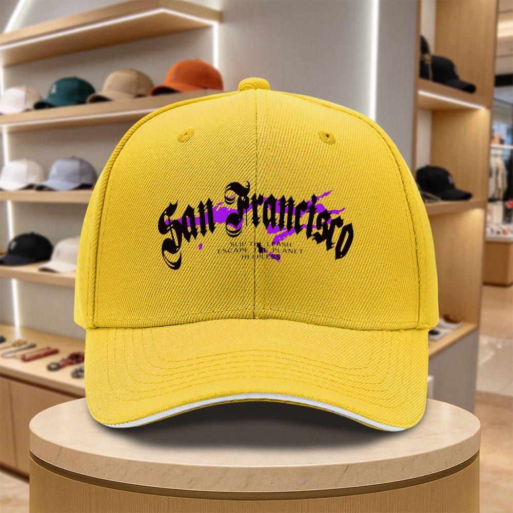 pc San Francisco Letter Sandwich Baseball Cap  Lightweight Printed Unisex Hat  Vintage Sports Enthusiast Unisexs Trendy Hat  I