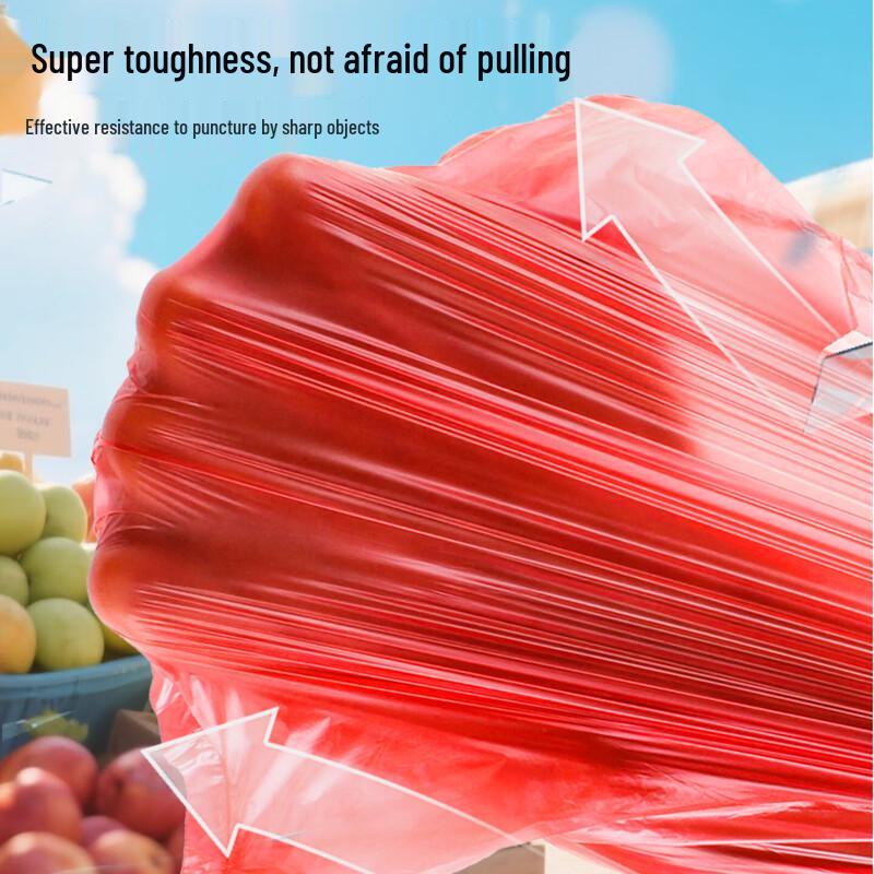 Red Thickened Vest-Style Plastic Shopping Bags