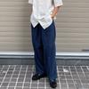 Uniqlo X Jw Anderson Stylish Simple Solid Mid-Rise Casual Pants Men Bottoms Dark-Blue 463977-68